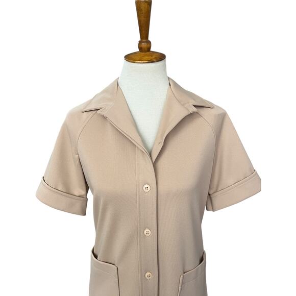 NWT 60s 70s Vintage Cricket Lane Short Sleeve Button Retro Preppy Shirt Size M - Picture 2 of 6